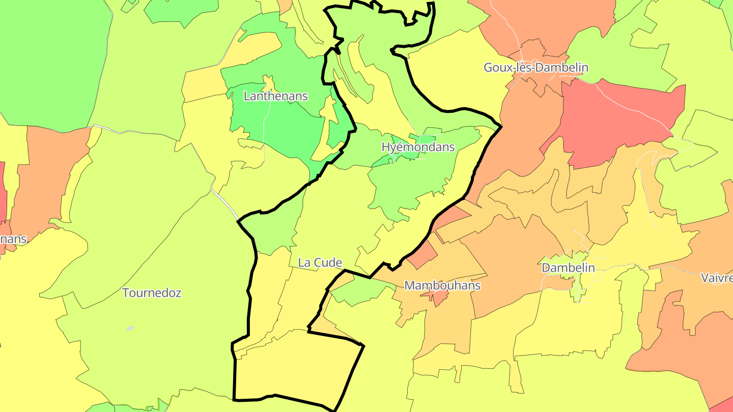 Carte des prix de l'immobilier Hyémondans