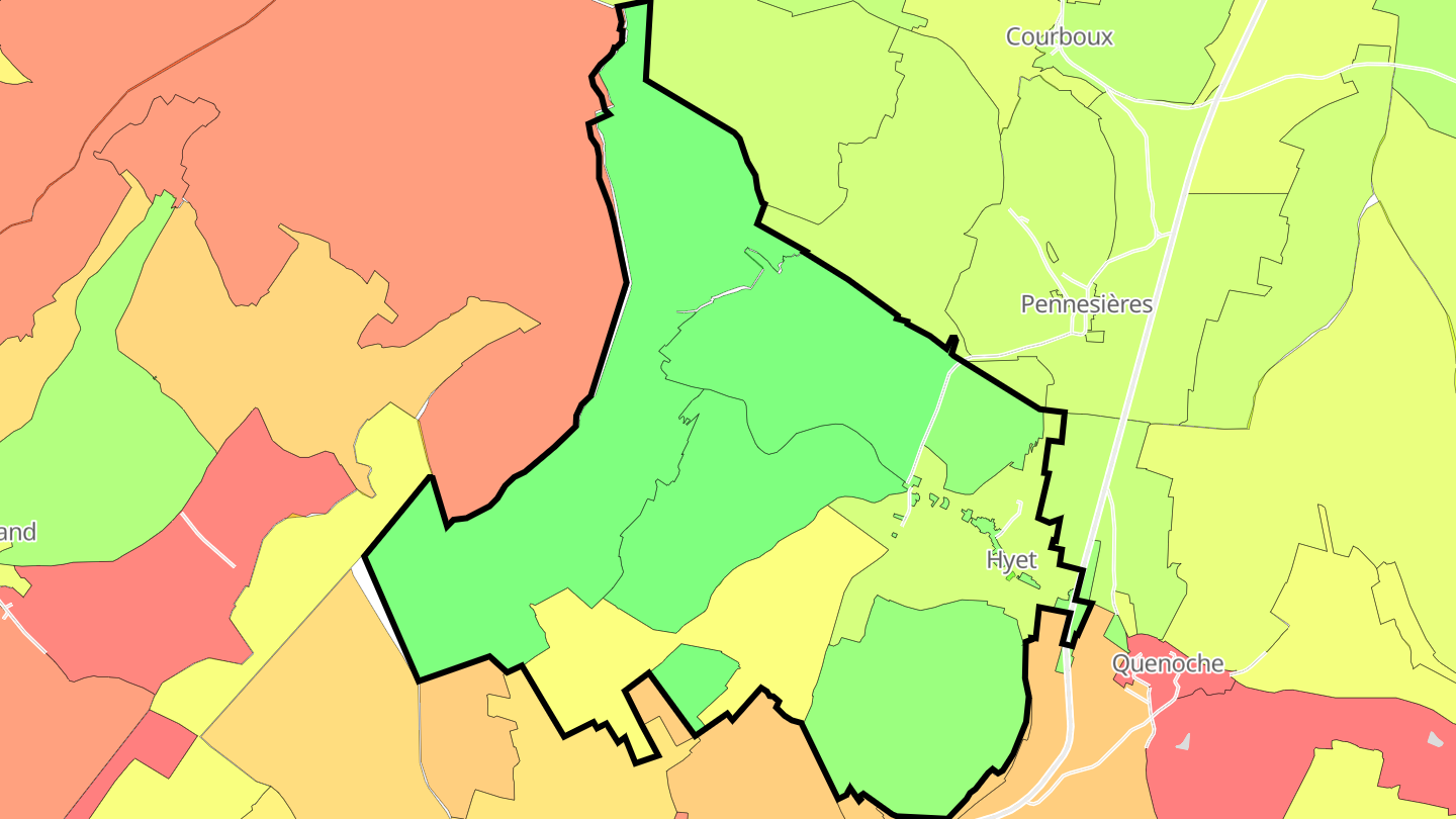 Carte des prix de l'immobilier Hyet