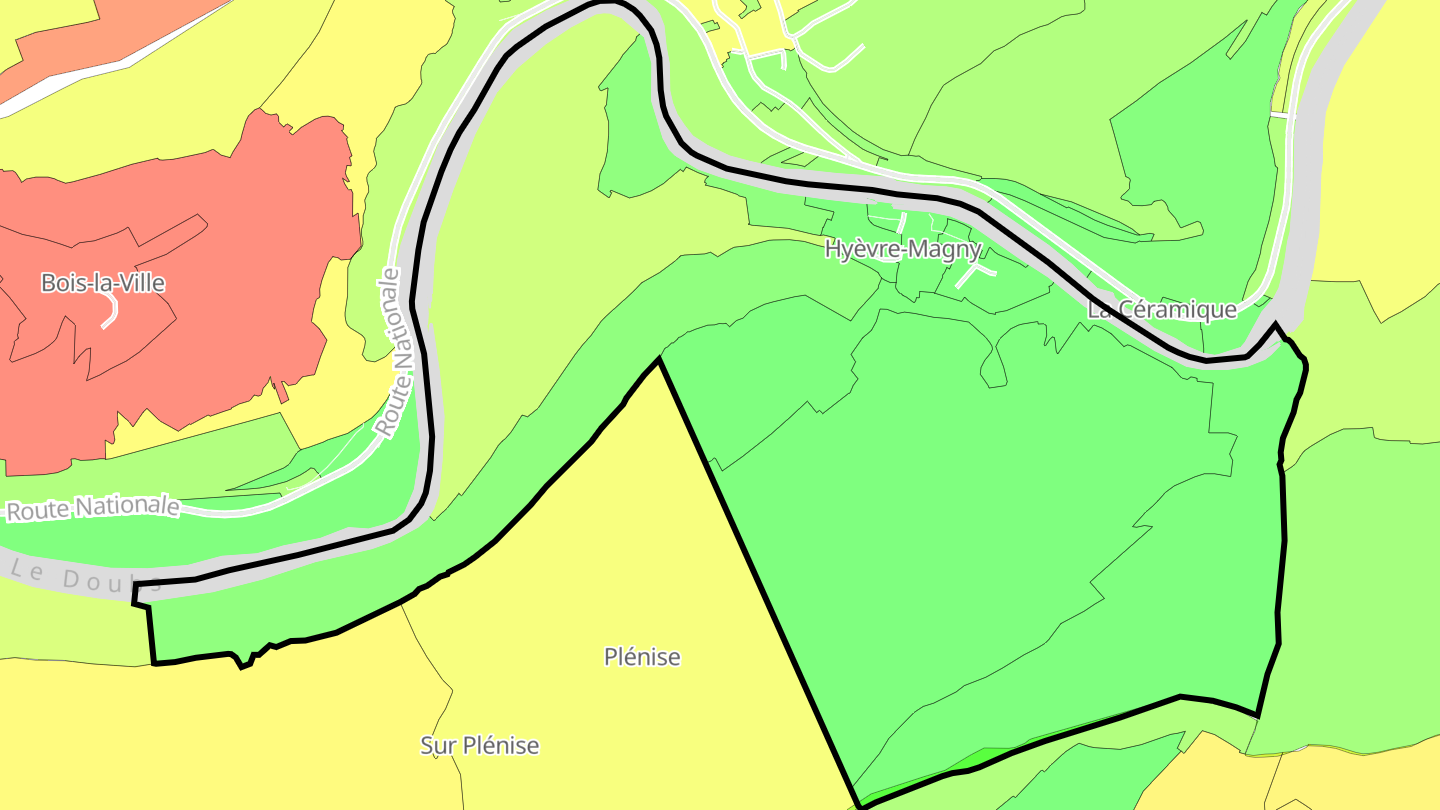 Carte des prix de l'immobilier Hyèvre-Magny