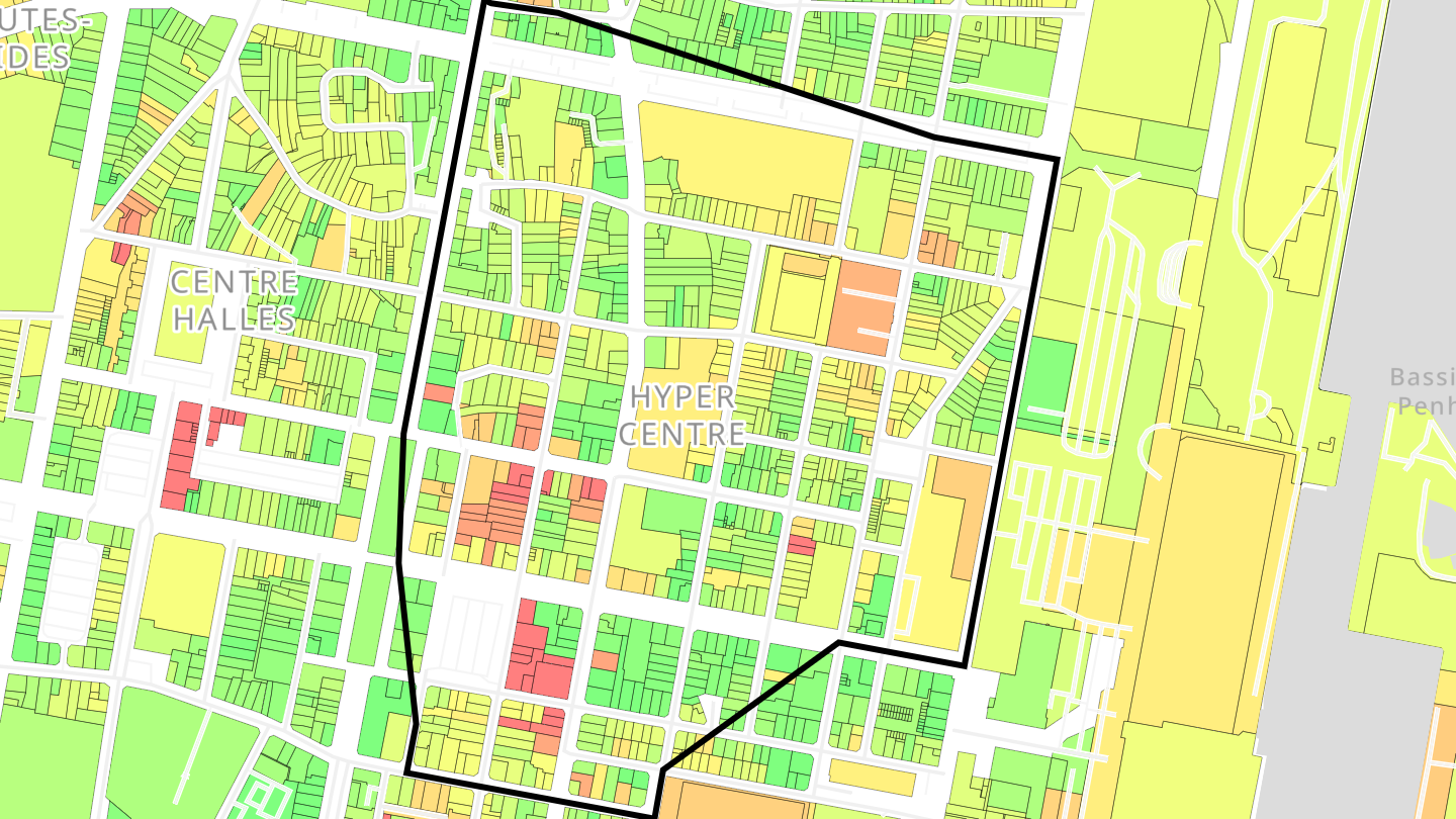 Carte des prix de l'immobilier Hyper Centre