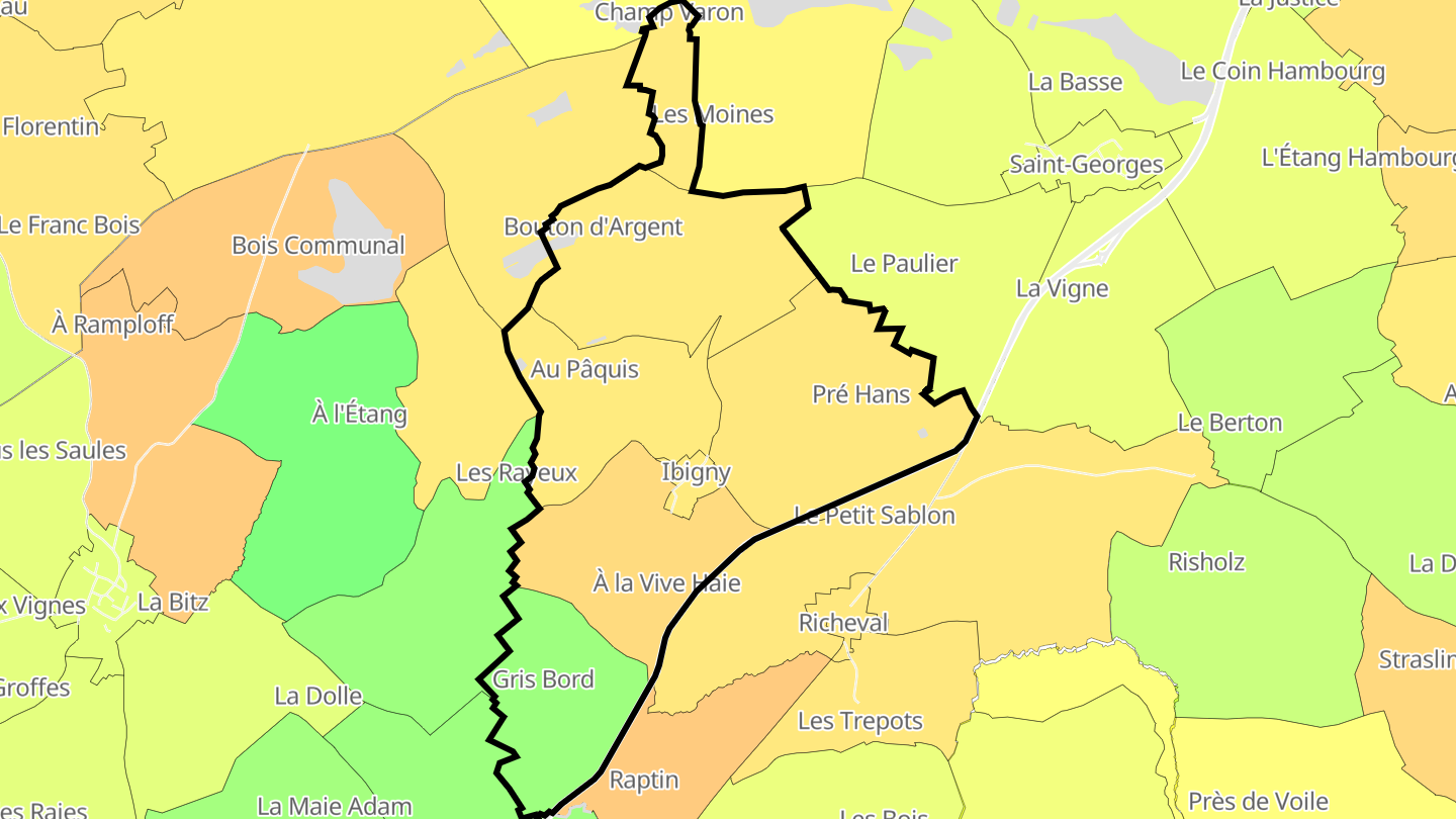 Carte des prix de l'immobilier Ibigny