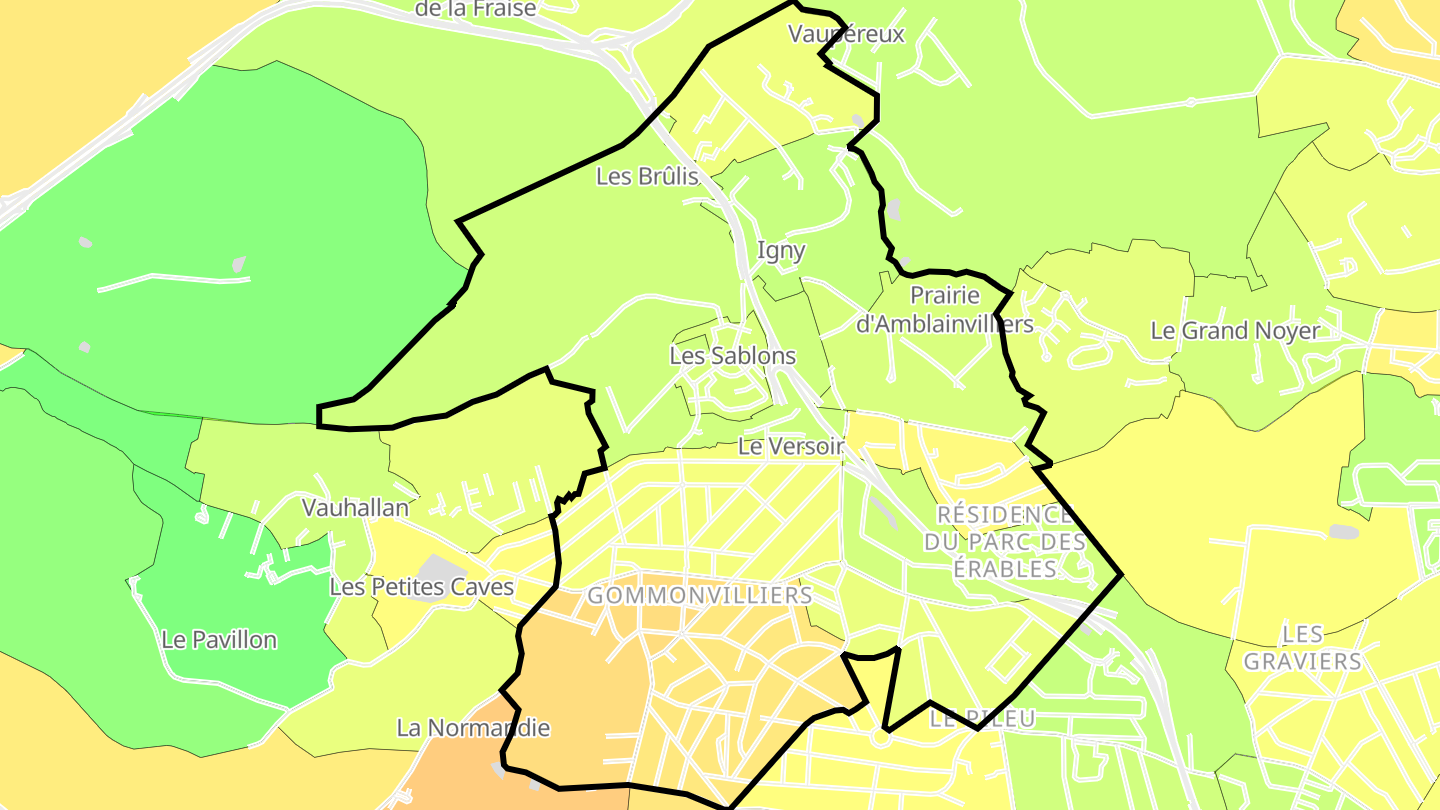 Carte des prix de l'immobilier Igny