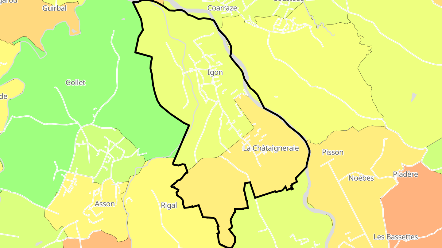Carte des prix de l'immobilier Igon