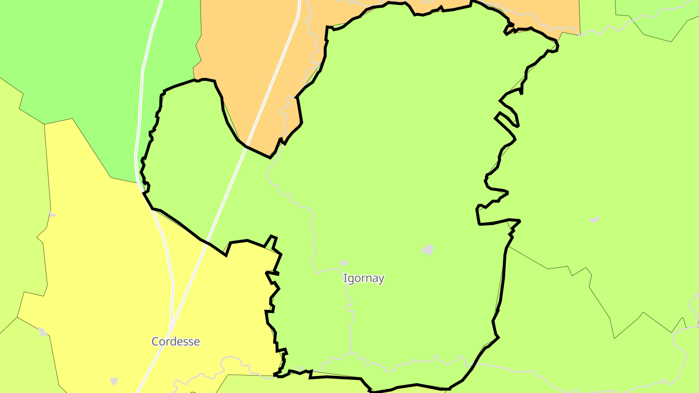Carte des prix de l'immobilier Igornay