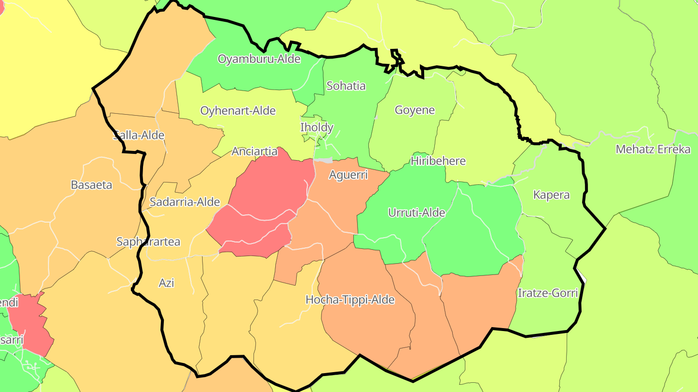 Carte des prix de l'immobilier Iholdy