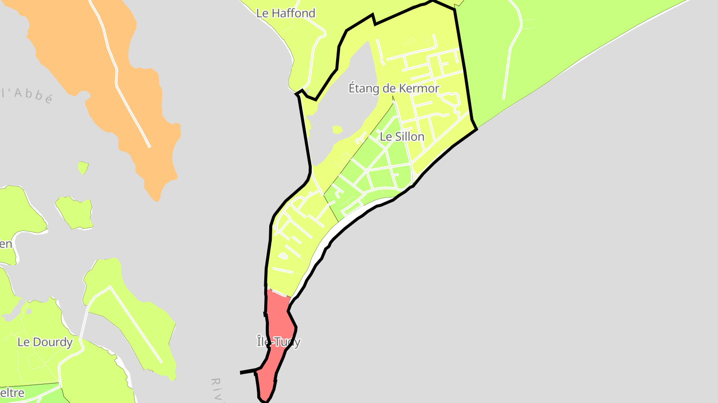 Carte des prix de l'immobilier Île-Tudy