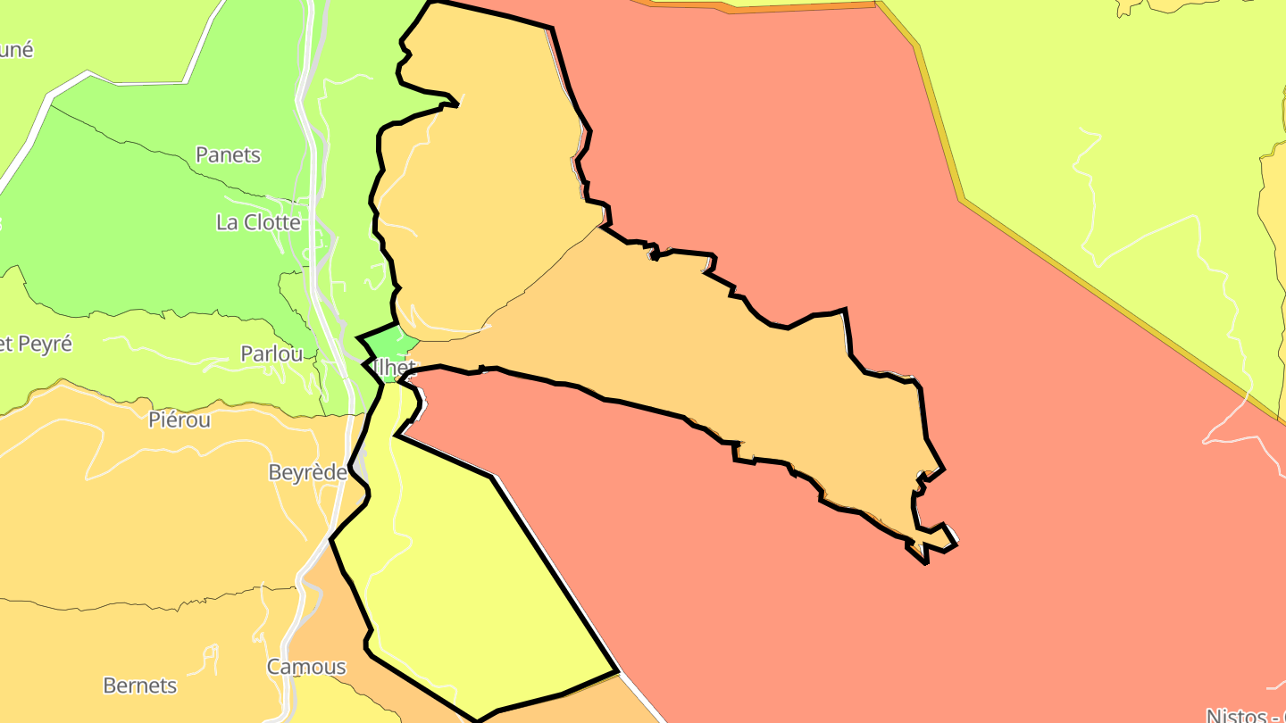 Carte des prix de l'immobilier Ilhet