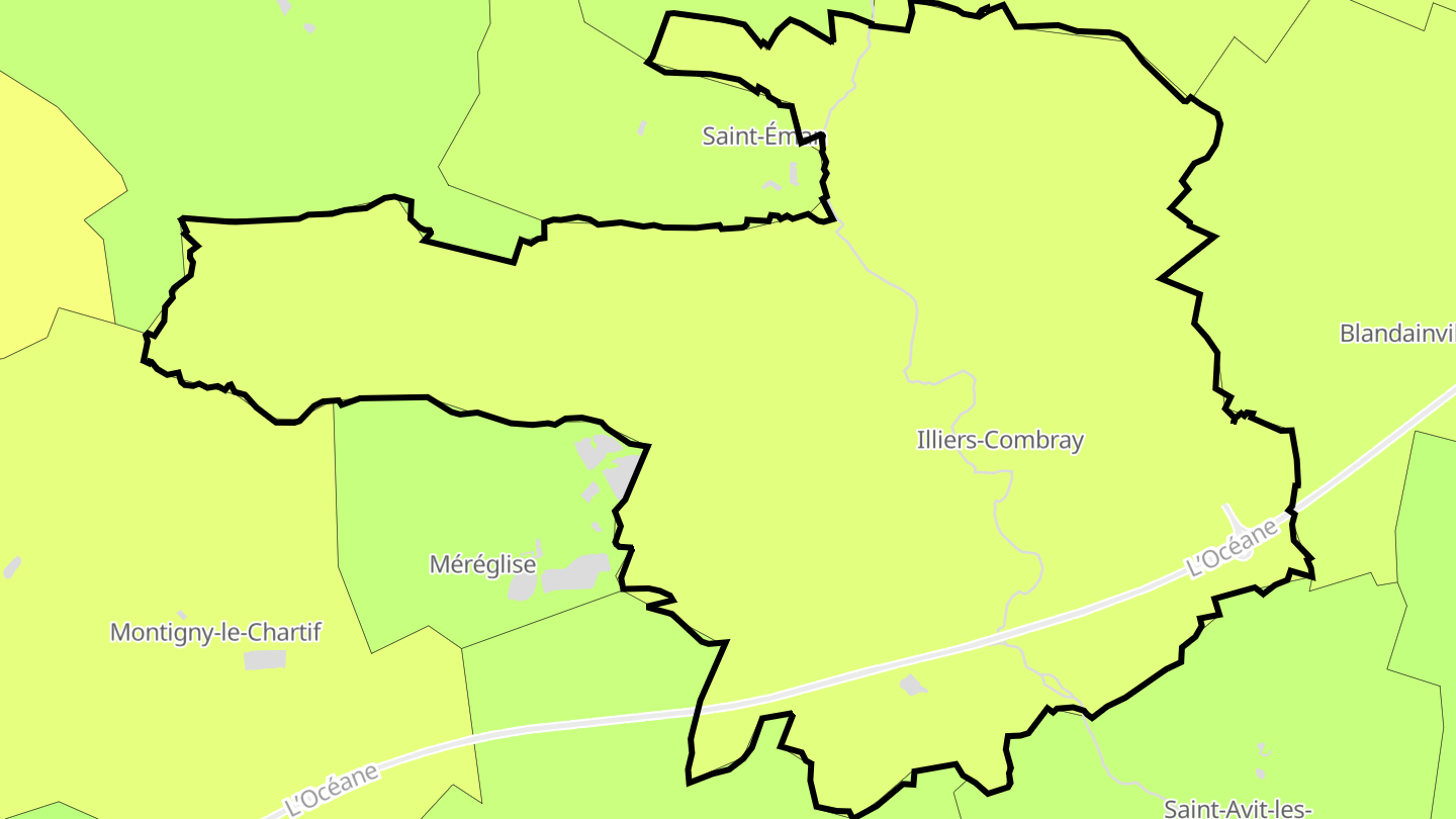 Carte des prix de l'immobilier Illiers-Combray