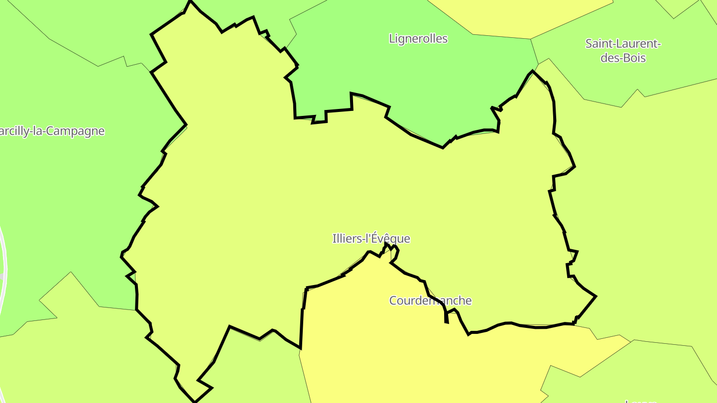 Carte des prix de l'immobilier Illiers-l'Évêque