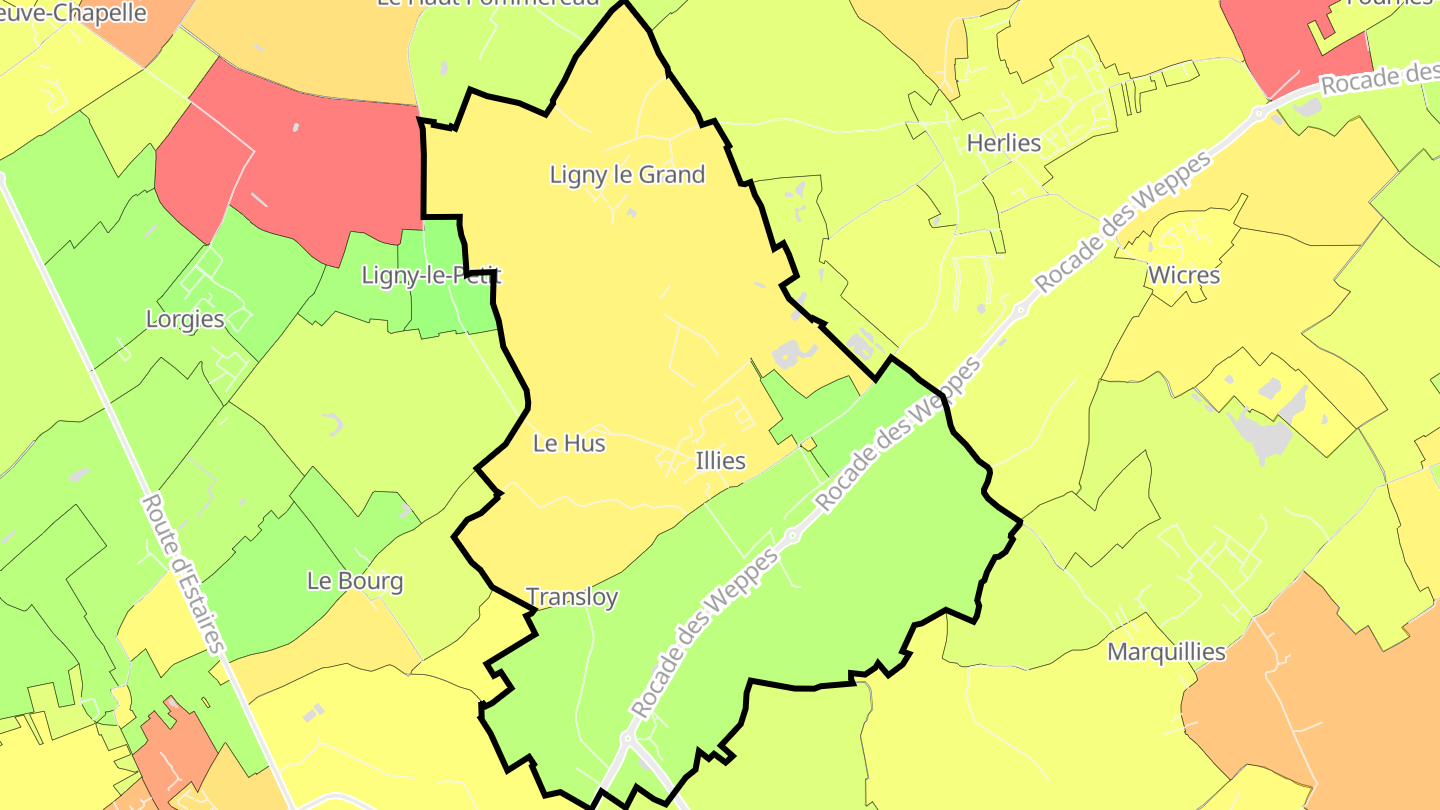 Carte des prix de l'immobilier Illies