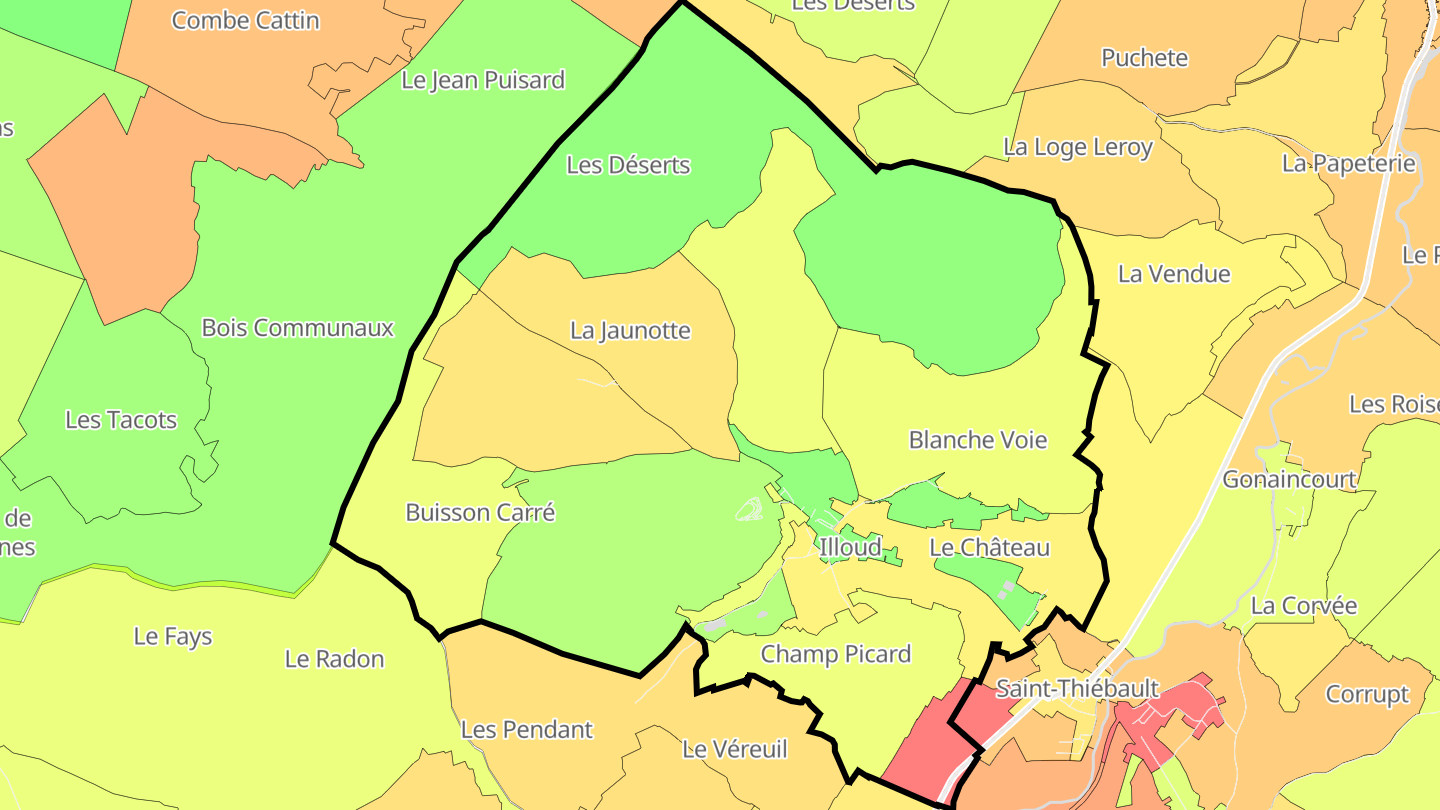 Carte des prix de l'immobilier Illoud