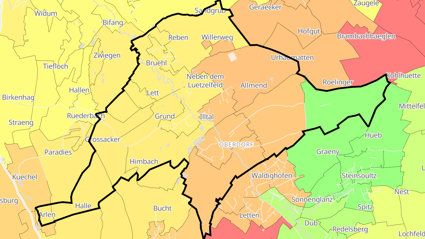 Carte des prix de l'immobilier Illtal