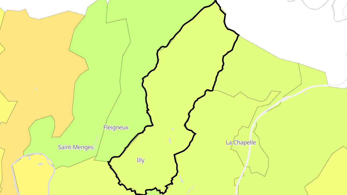 Carte des prix de l'immobilier Illy