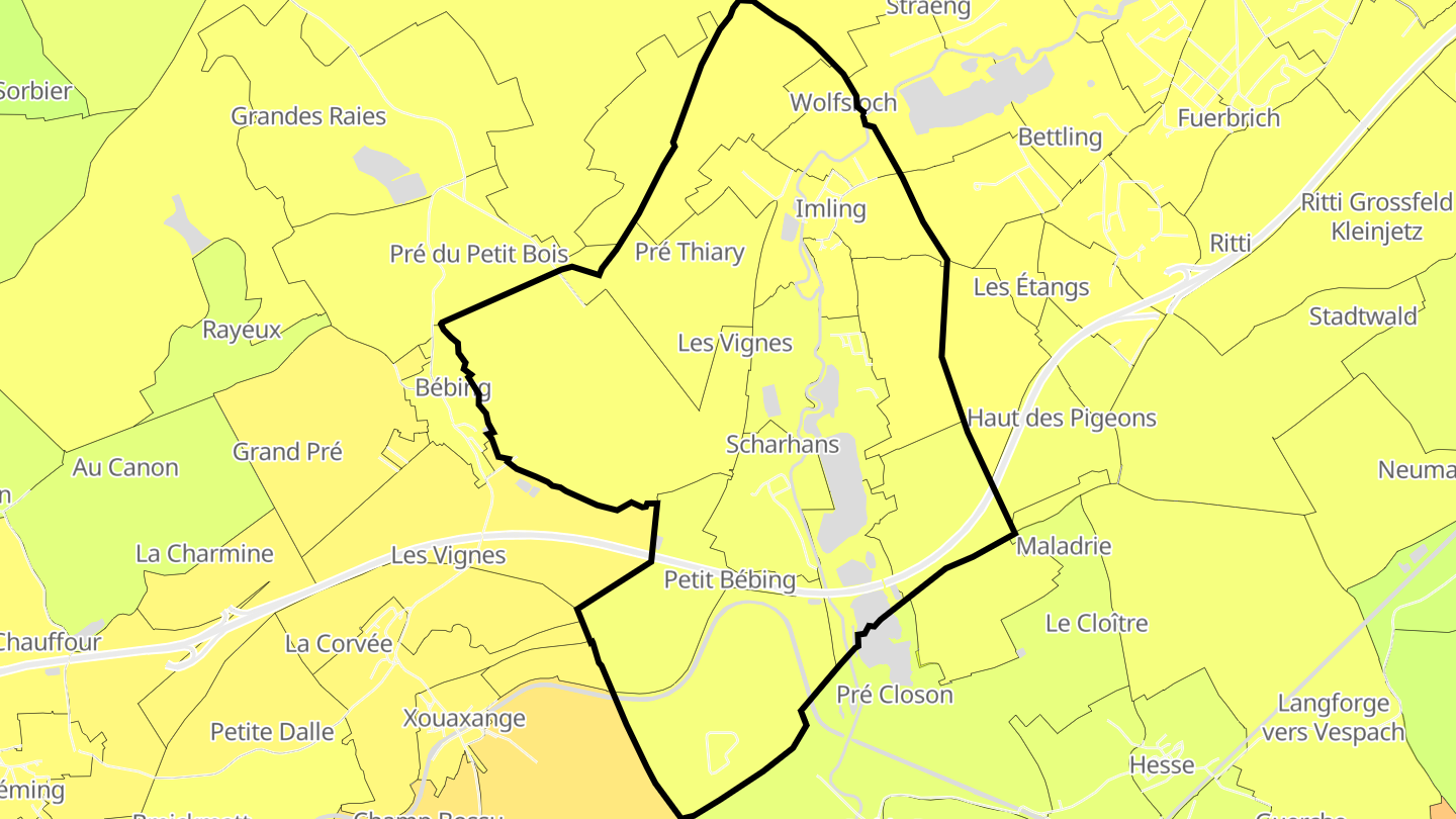 Carte des prix de l'immobilier Imling