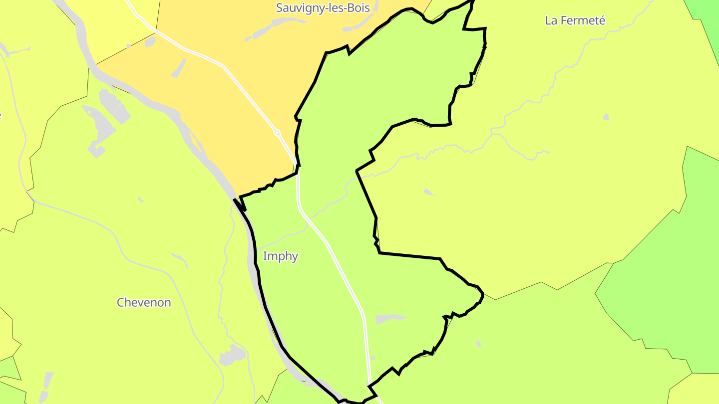 Carte des prix de l'immobilier Imphy