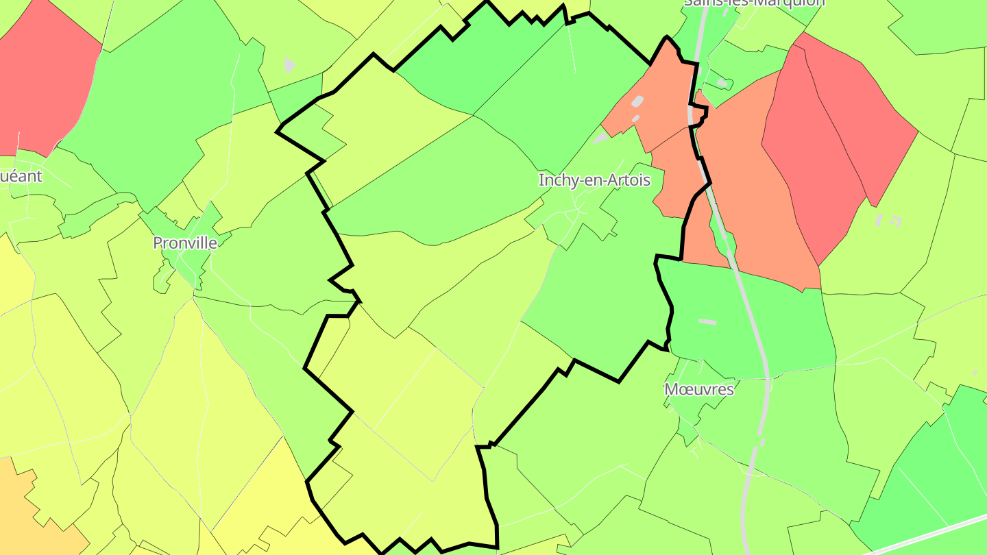 Carte des prix de l'immobilier Inchy-en-Artois
