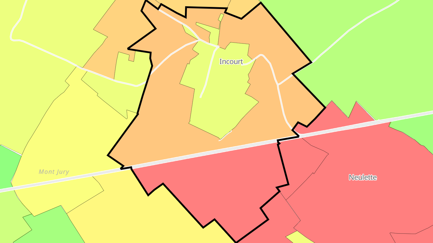 Carte des prix de l'immobilier Incourt