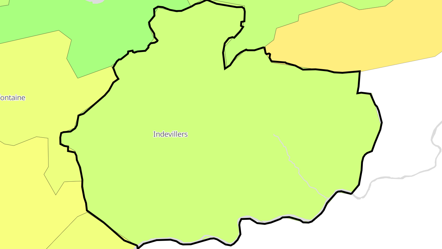Carte des prix de l'immobilier Indevillers