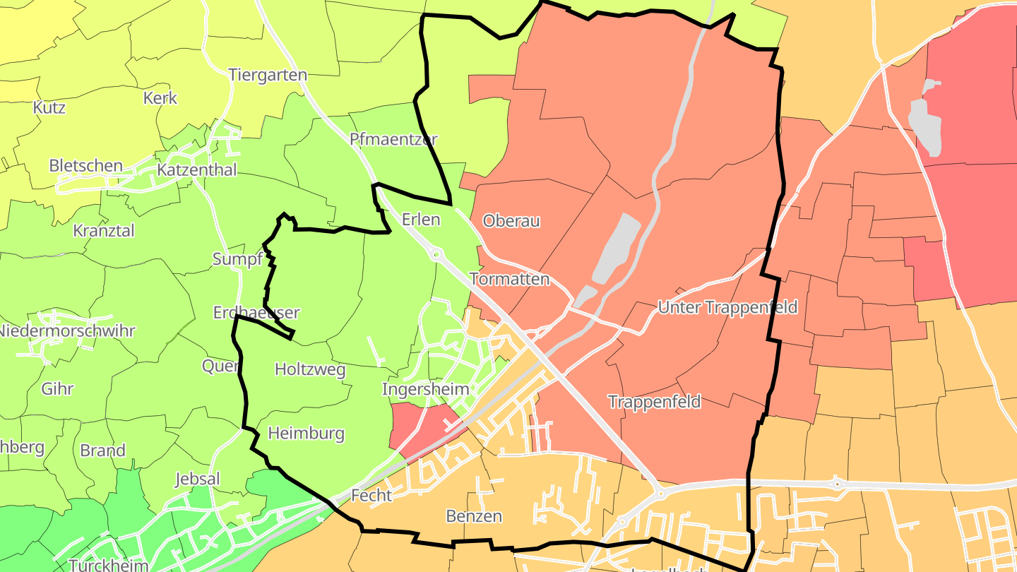 Carte des prix de l'immobilier Ingersheim