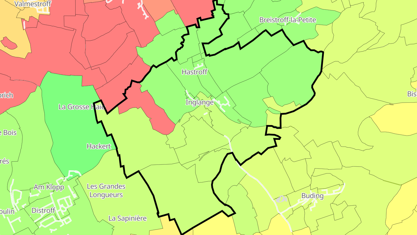 Carte des prix de l'immobilier Inglange