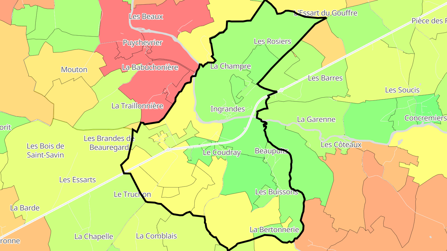 Carte des prix de l'immobilier Ingrandes