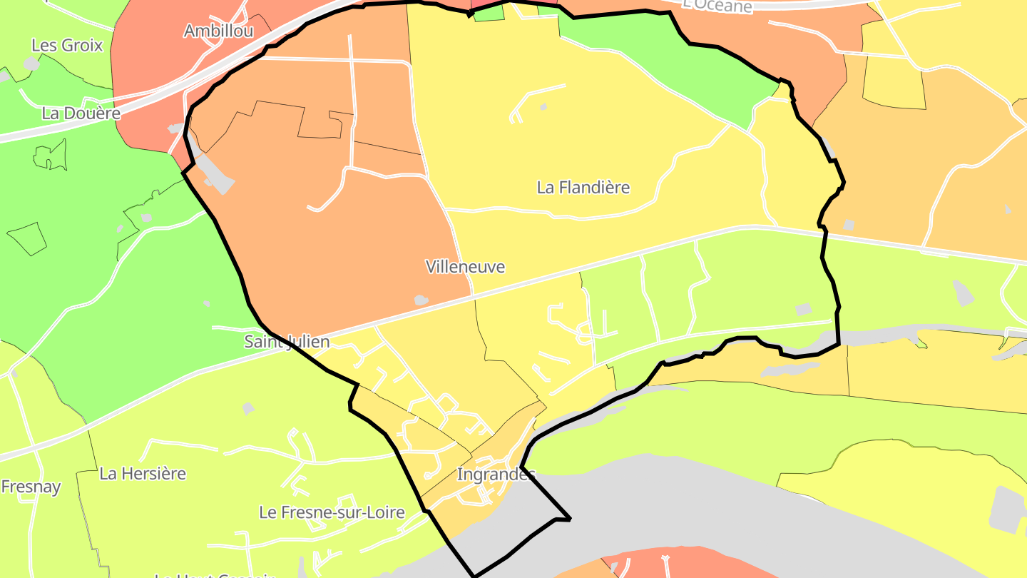 Carte des prix de l'immobilier Ingrandes
