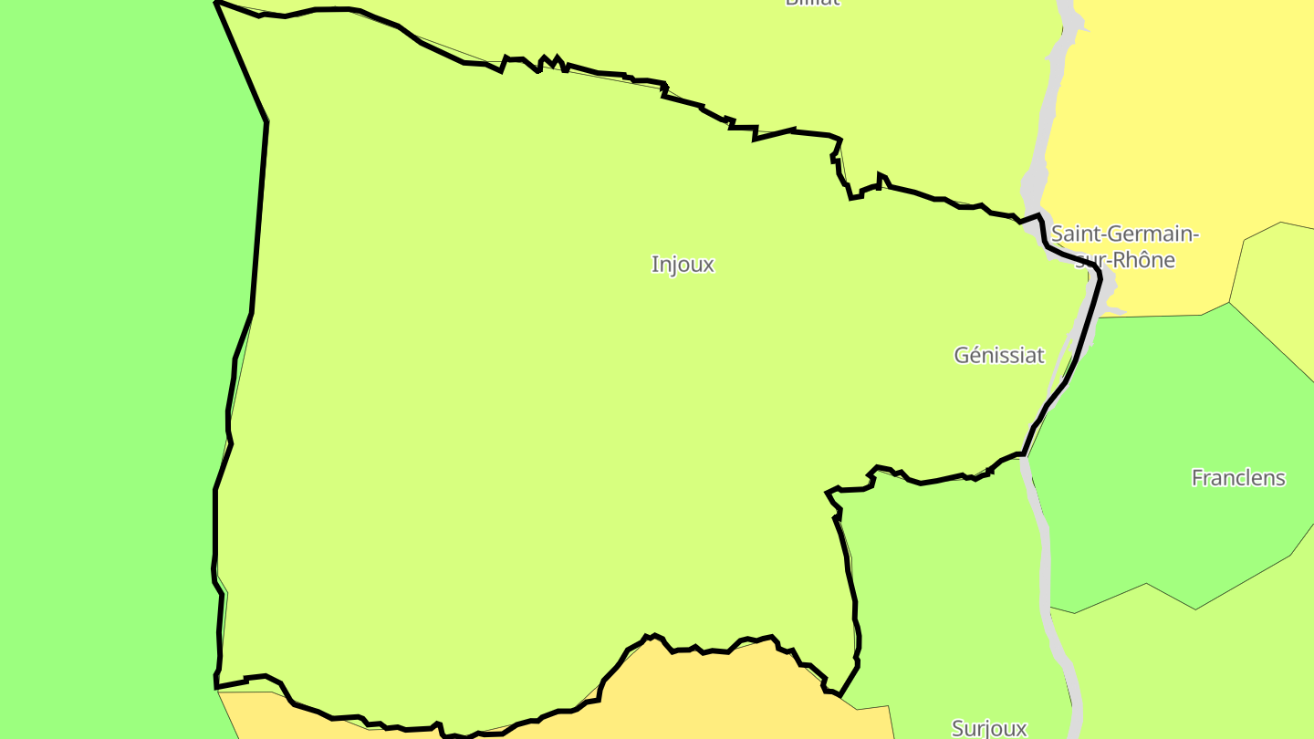 Carte des prix de l'immobilier Injoux-Génissiat