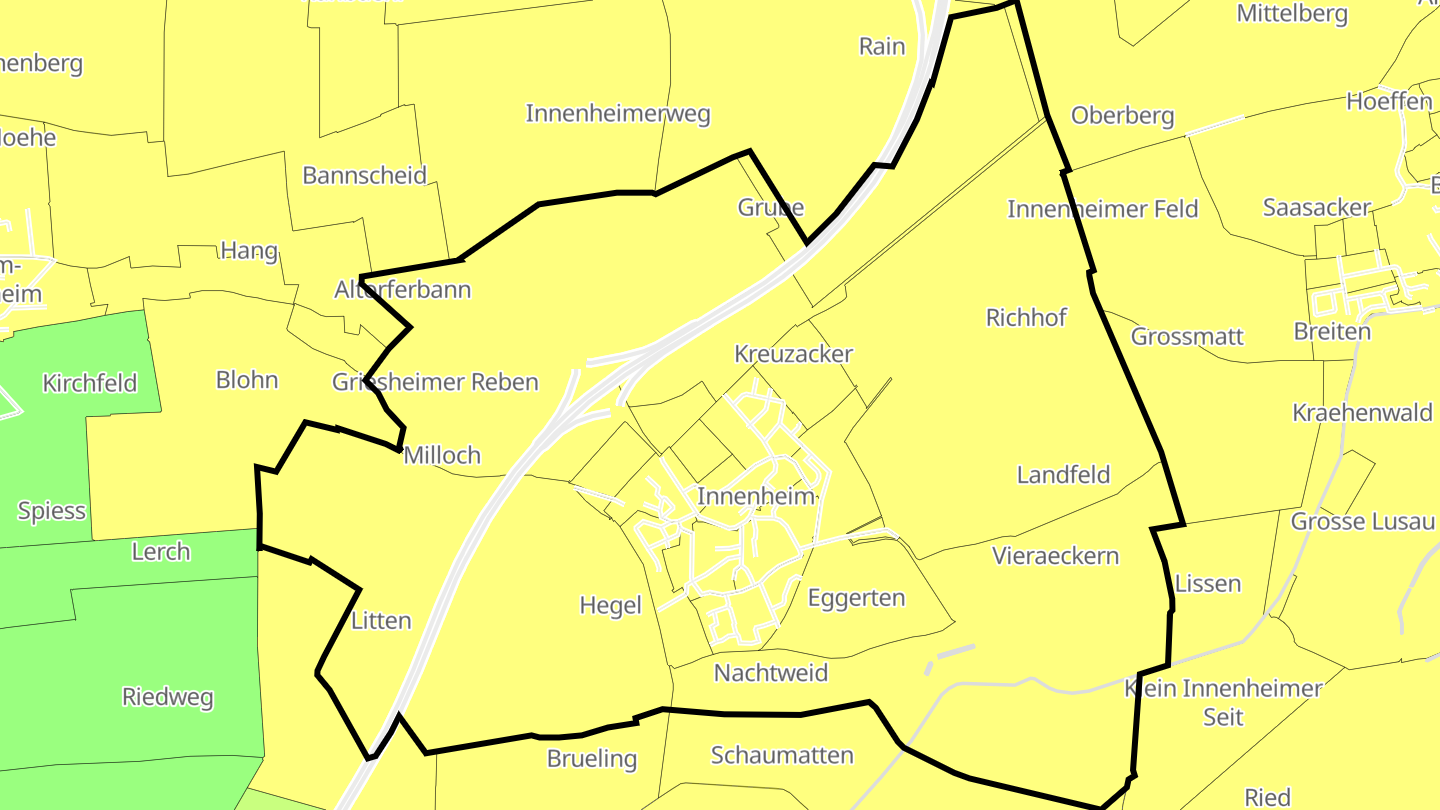 Carte des prix de l'immobilier Innenheim