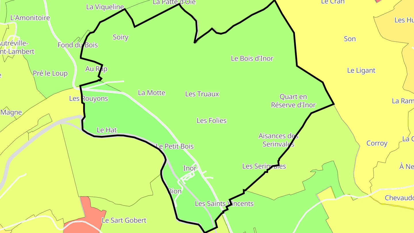 Carte des prix de l'immobilier Inor