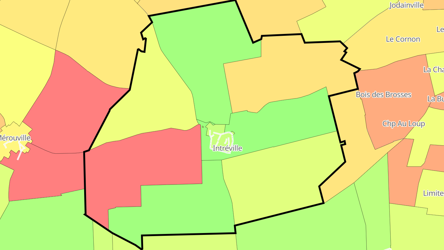 Carte des prix de l'immobilier Intréville