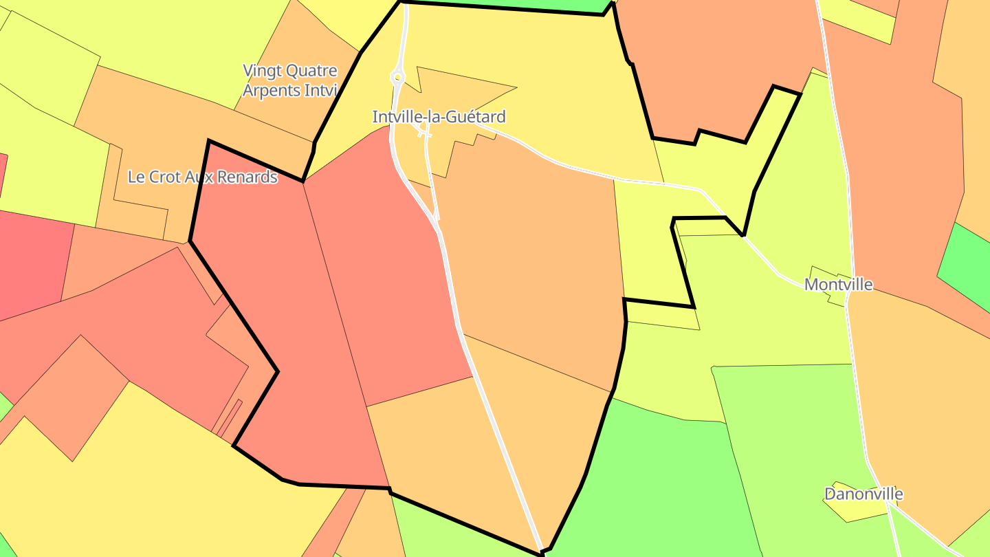 Carte des prix de l'immobilier Intville-la-Guétard