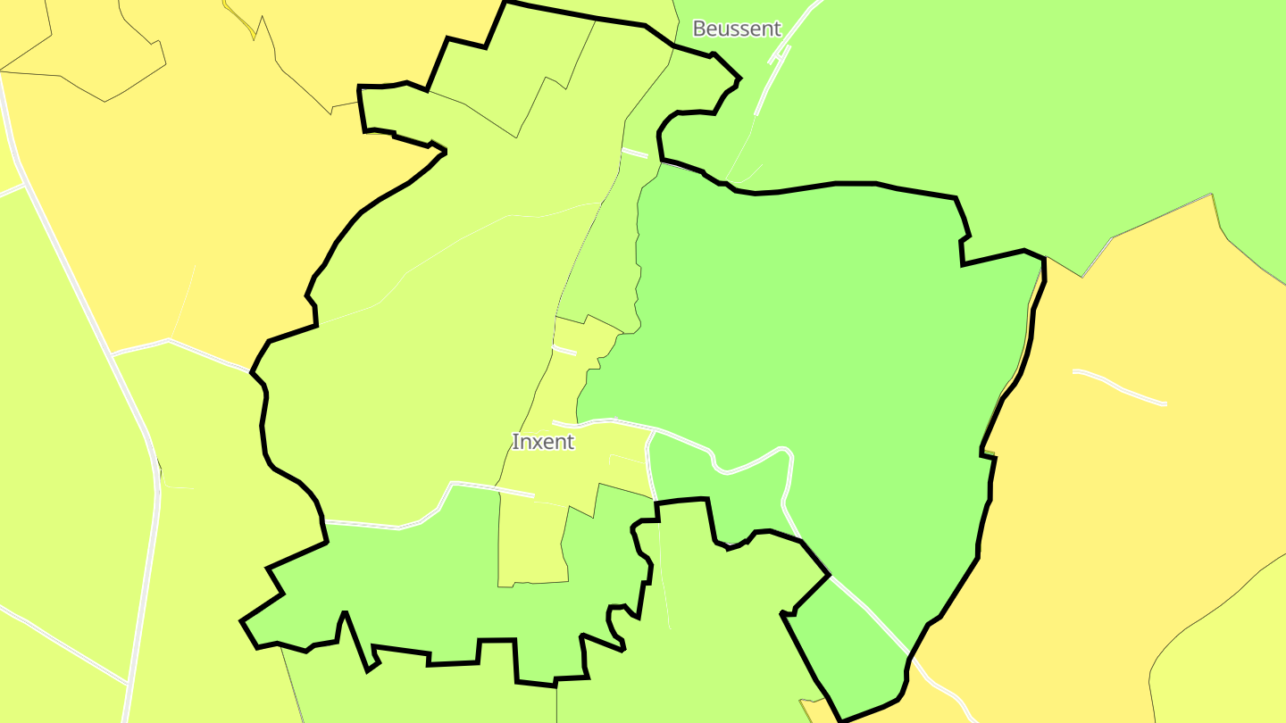 Carte des prix de l'immobilier Inxent