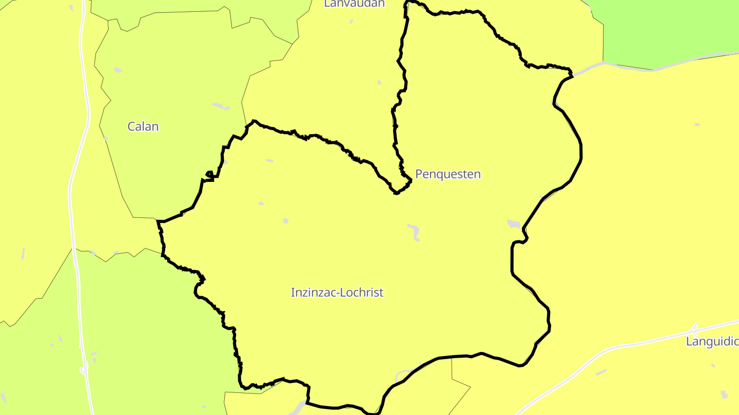 Carte des prix de l'immobilier Inzinzac-Lochrist