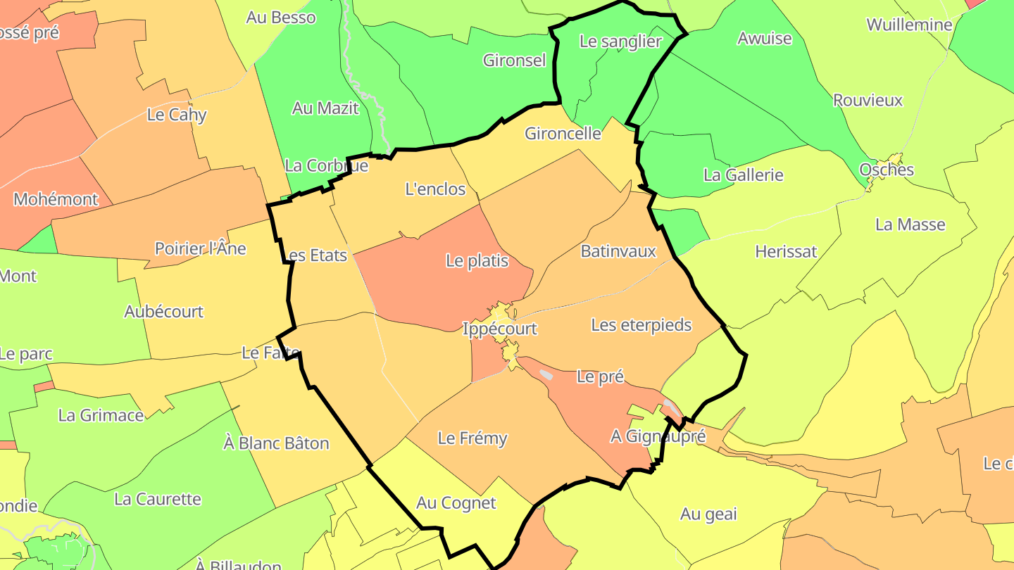 Carte des prix de l'immobilier Ippécourt