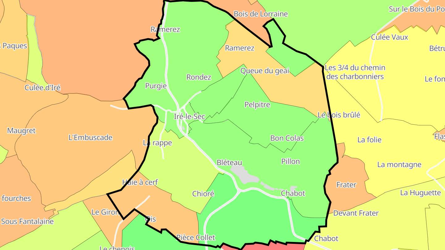 Carte des prix de l'immobilier Iré-le-Sec