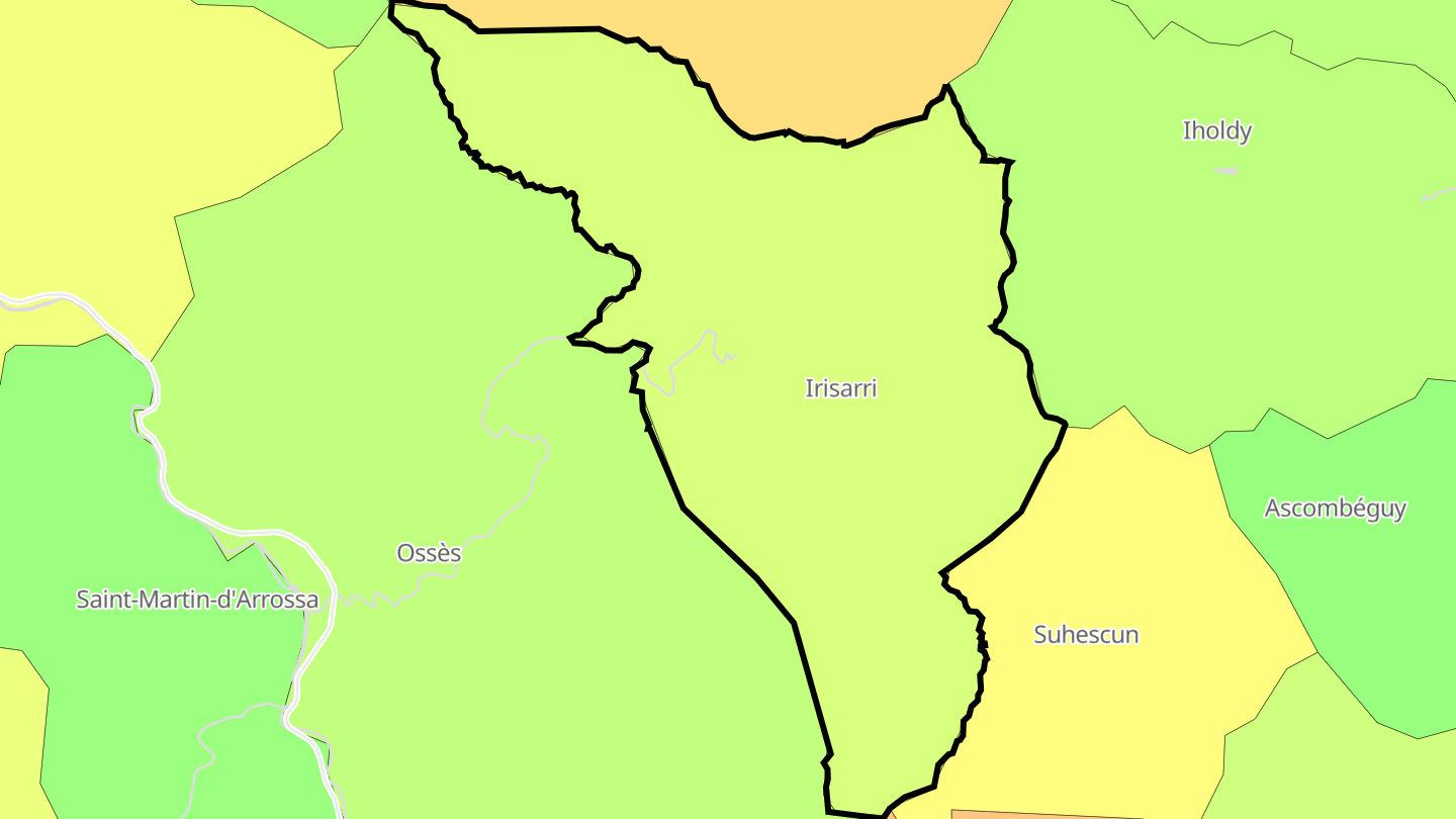 Carte des prix de l'immobilier Irissarry