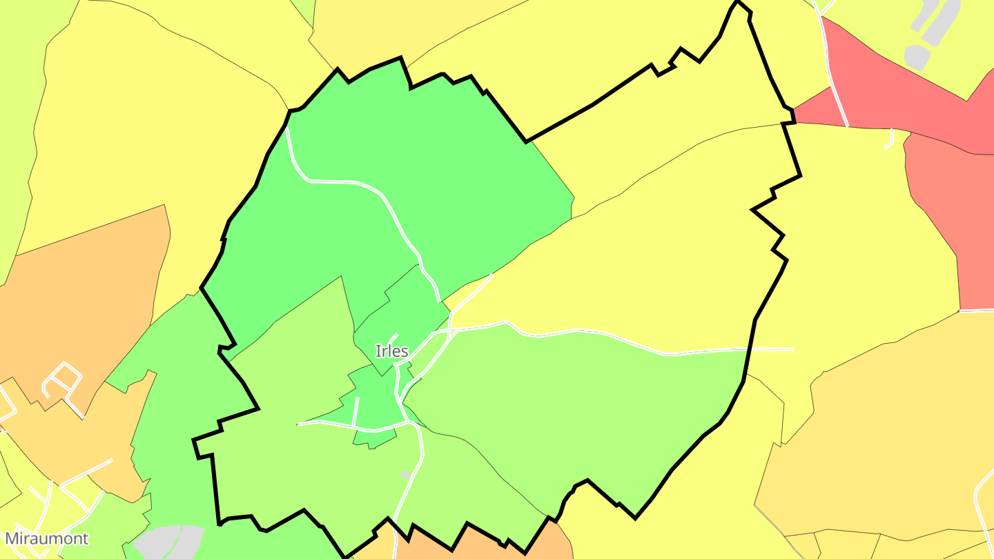 Carte des prix de l'immobilier Irles
