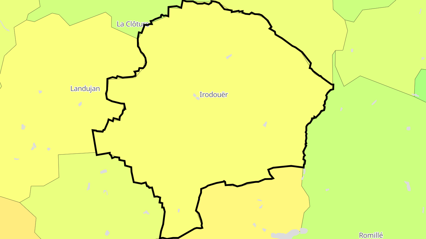 Carte des prix de l'immobilier Irodouër