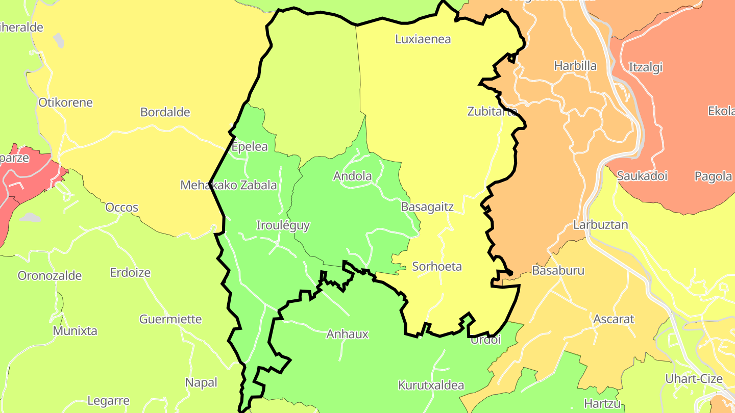 Carte des prix de l'immobilier Irouléguy