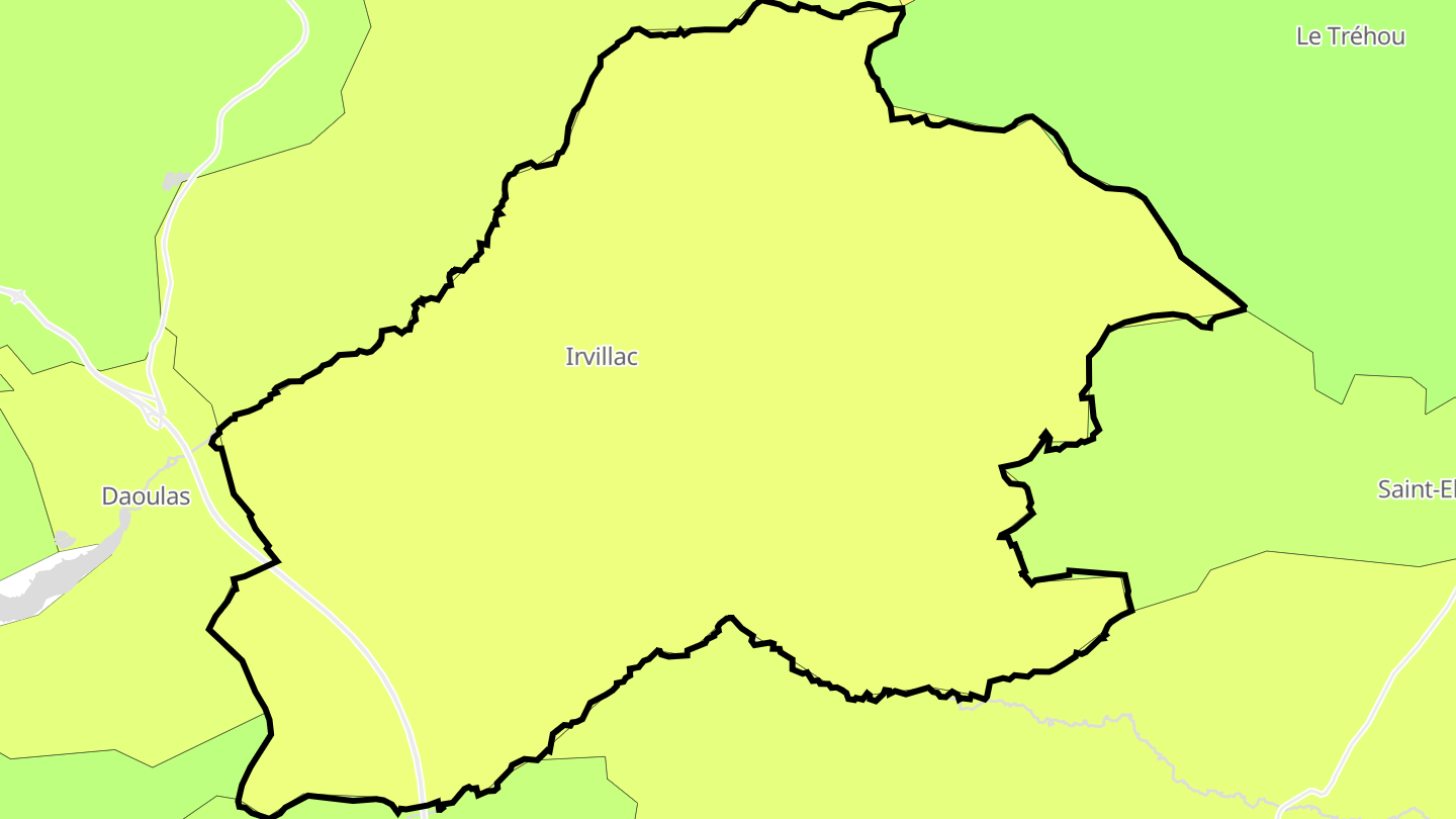 Carte des prix de l'immobilier Irvillac