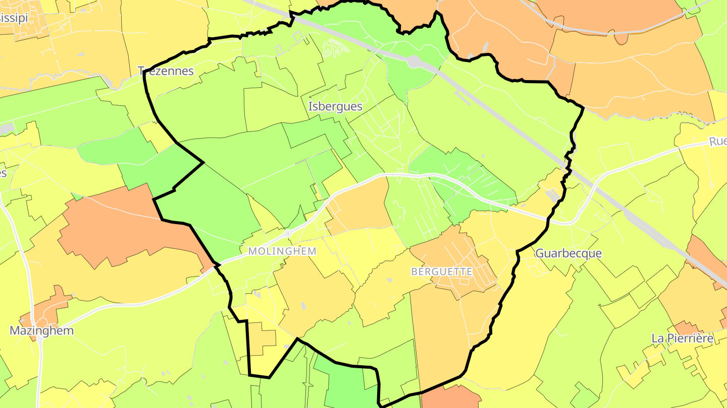 Carte des prix de l'immobilier Isbergues