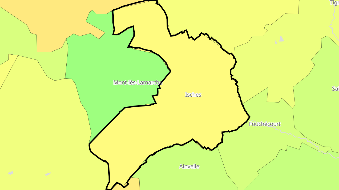 Carte des prix de l'immobilier Isches