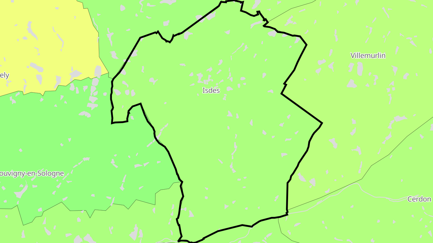 Carte des prix de l'immobilier Isdes