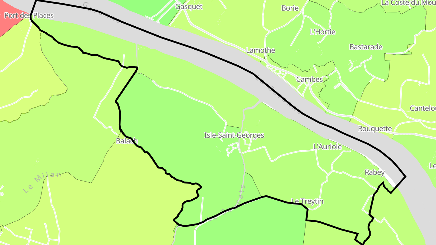 Carte des prix de l'immobilier Isle-Saint-Georges