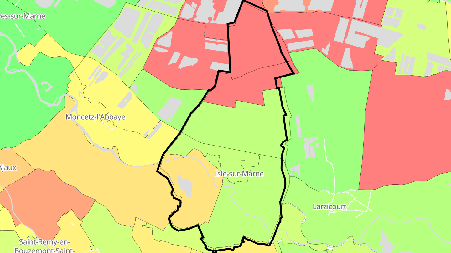 Carte des prix de l'immobilier Isle-sur-Marne