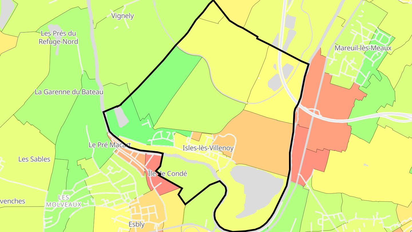 Carte des prix de l'immobilier Isles-lès-Villenoy