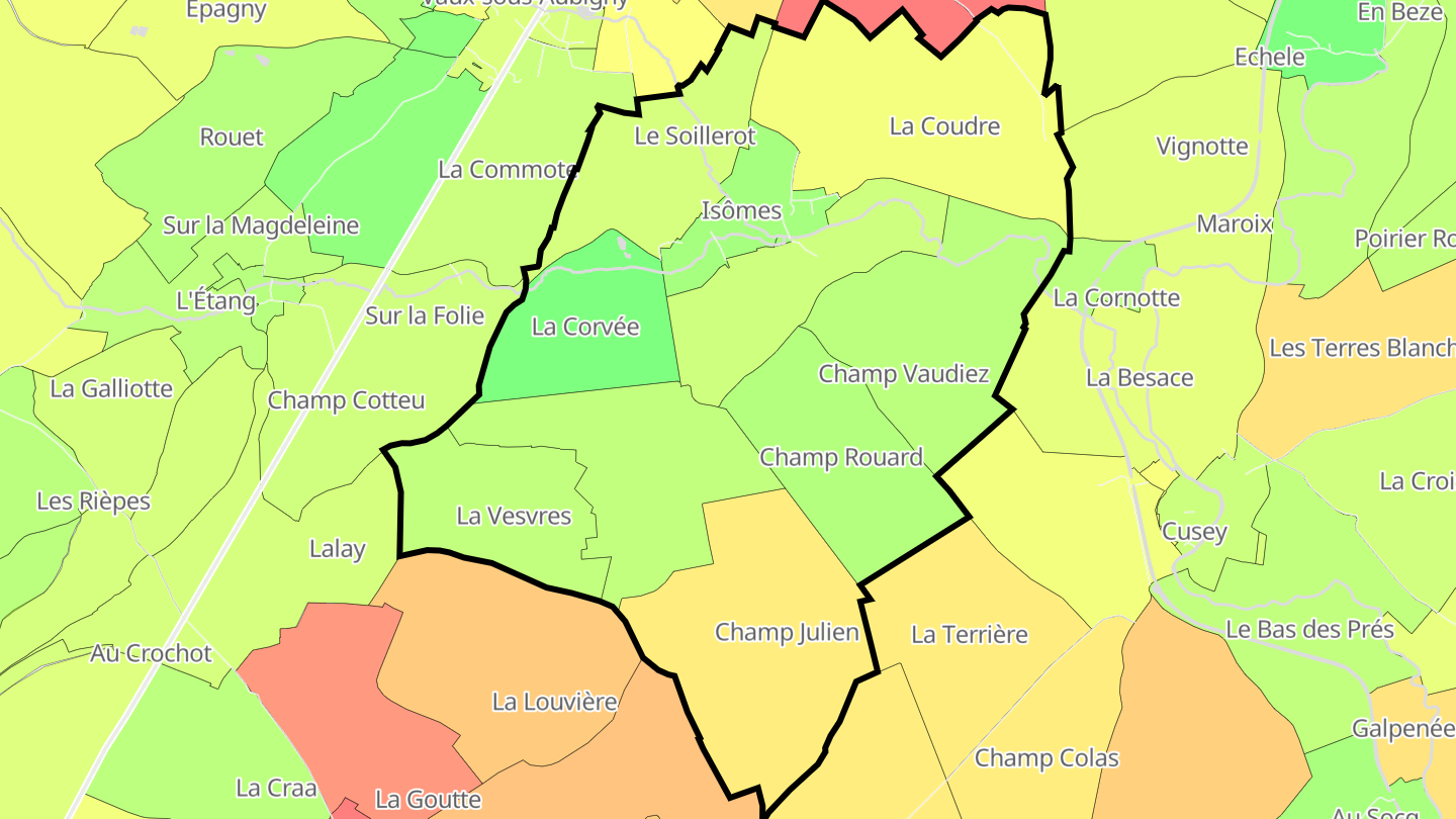 Carte des prix de l'immobilier Isômes