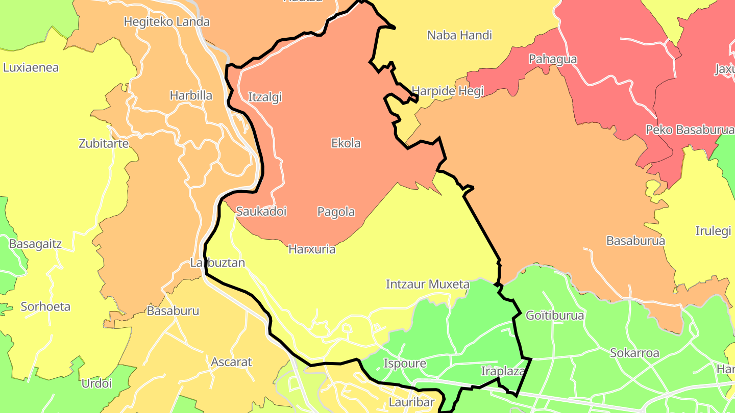 Carte des prix de l'immobilier Ispoure
