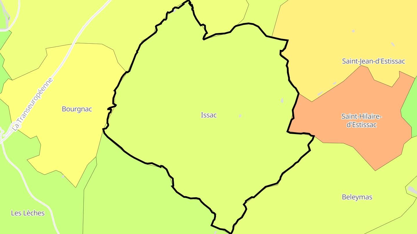 Carte des prix de l'immobilier Issac