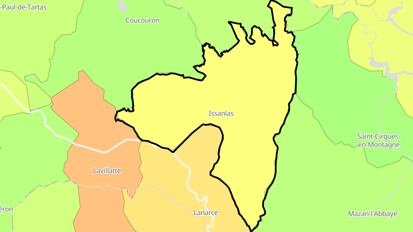 Carte des prix de l'immobilier Issanlas